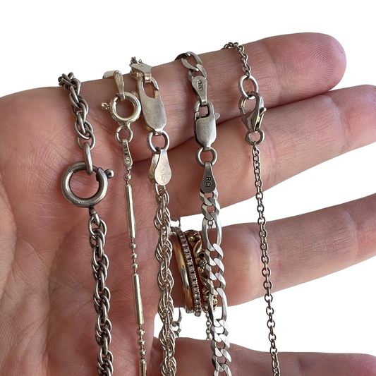 V I N T A G E // sterling silver longer 24"- 28" pendant chains by price / $88 each