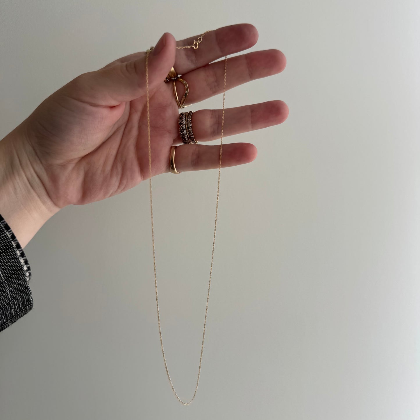 V I N T A G E // barely there / 14k super dainty loose rope chain / 18", 0.5g