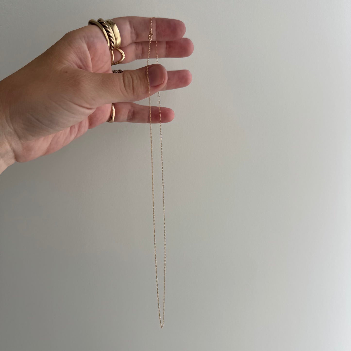 V I N T A G E // barely there / 14k super dainty loose rope chain / 18", 0.5g