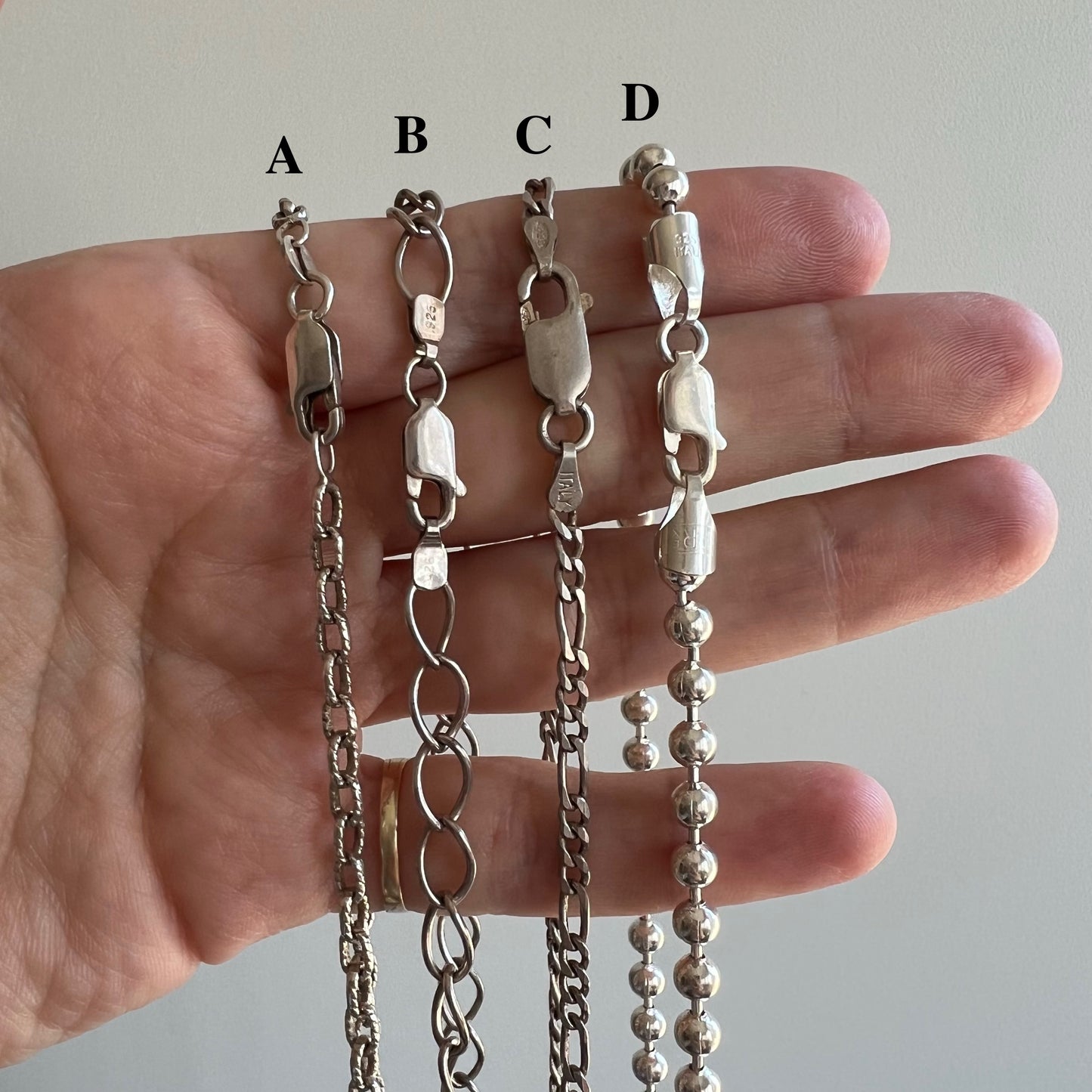 V I N T A G E // sterling silver chains by price / $98 each