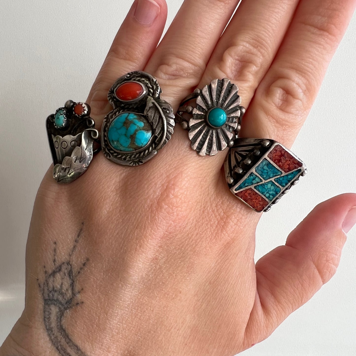 V I N T A G E // sterling silver rings by style and price / southwestern turquoise / $88 each