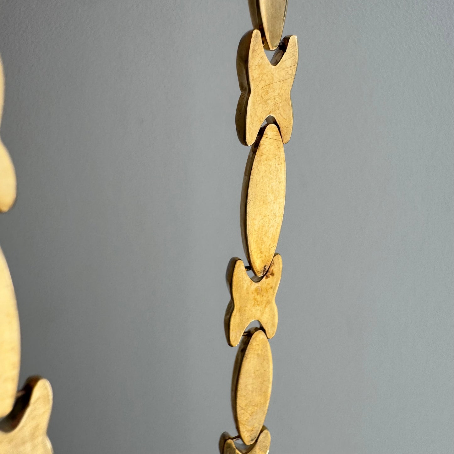 E S T A T E // widest hugs / gold over sterling silver puffy hugs and kisses link necklace / 16.75", 16.8g