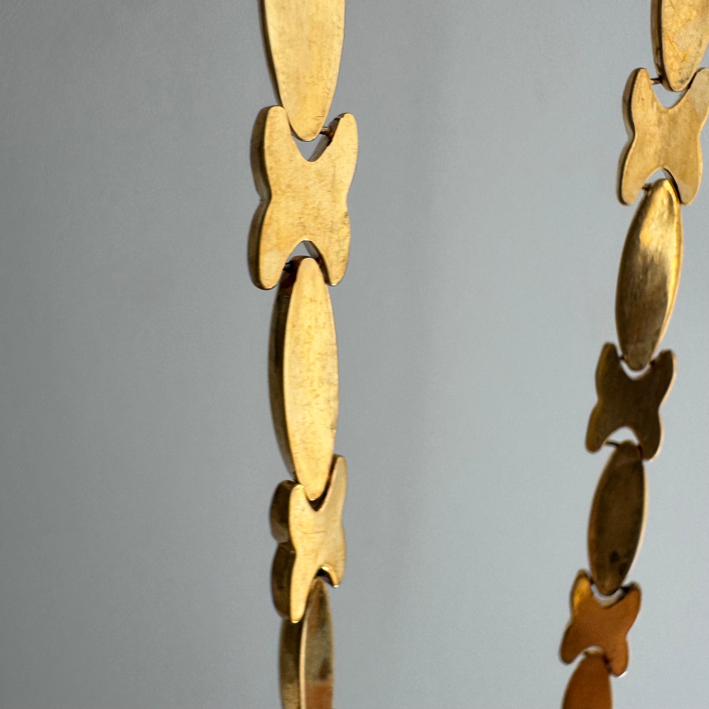 E S T A T E // widest hugs / gold over sterling silver puffy hugs and kisses link necklace / 16.75", 16.8g