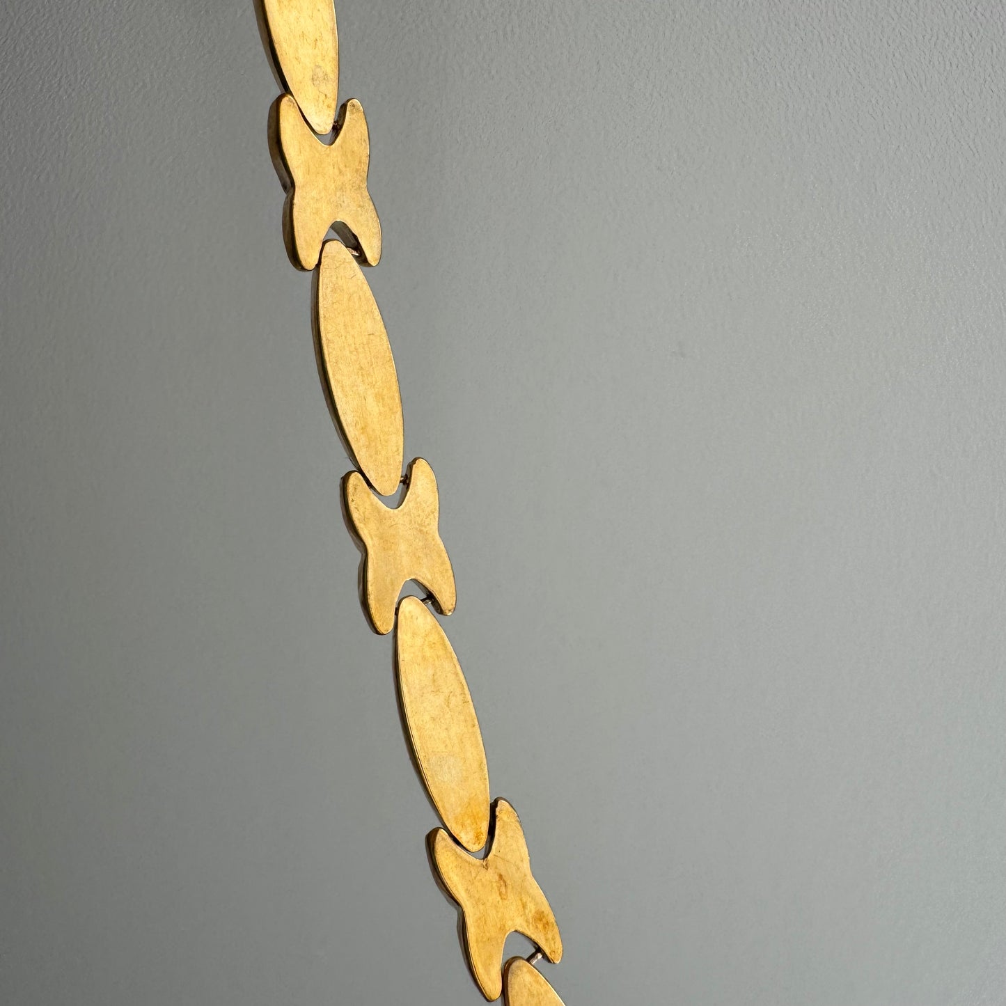 E S T A T E // widest hugs / gold over sterling silver puffy hugs and kisses link necklace / 16.75", 16.8g