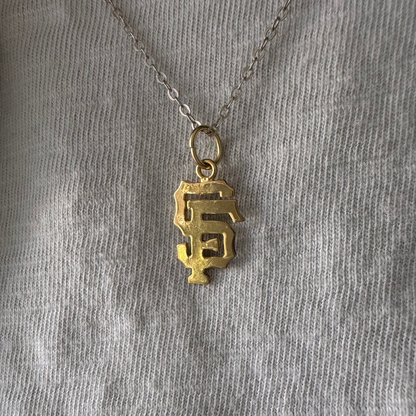 N E W // San Francisco / 14k yellow gold SF cut out charm pendant