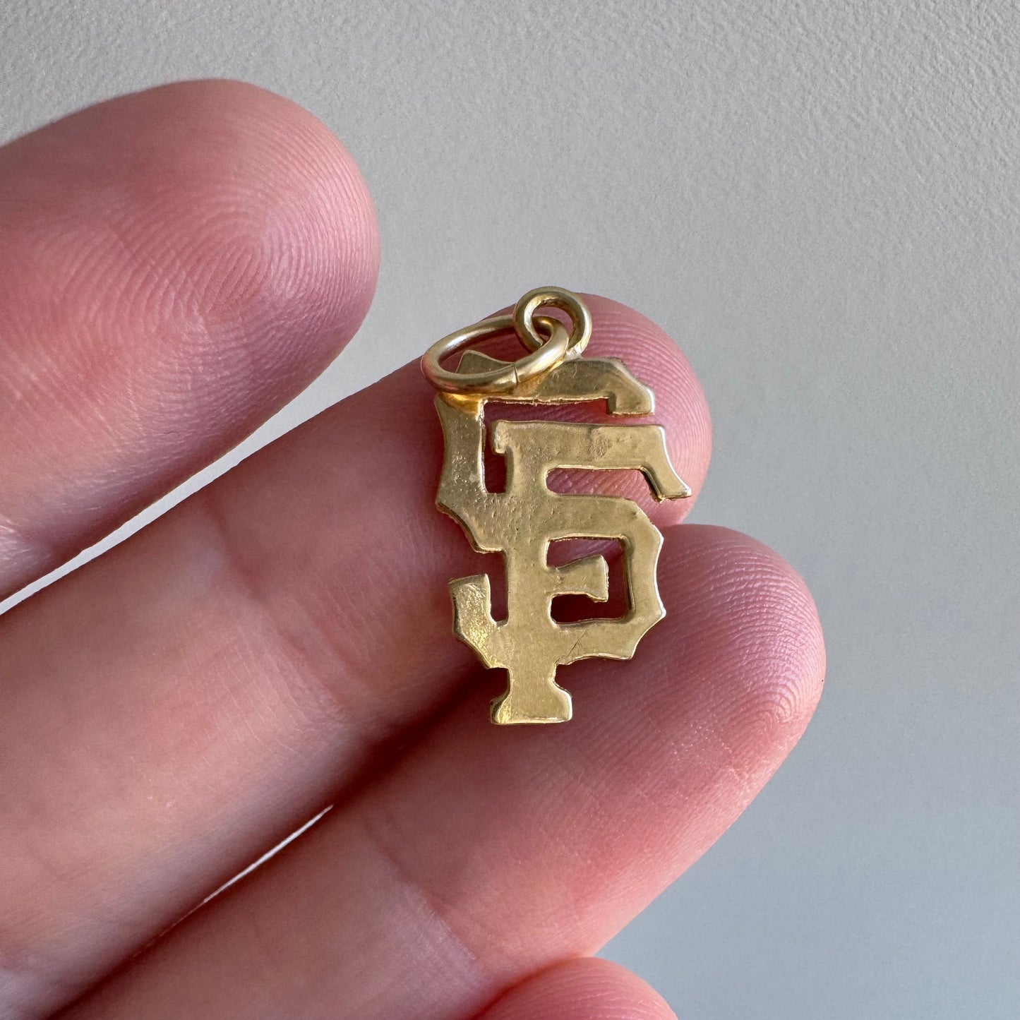 N E W // San Francisco / 14k yellow gold SF cut out charm pendant