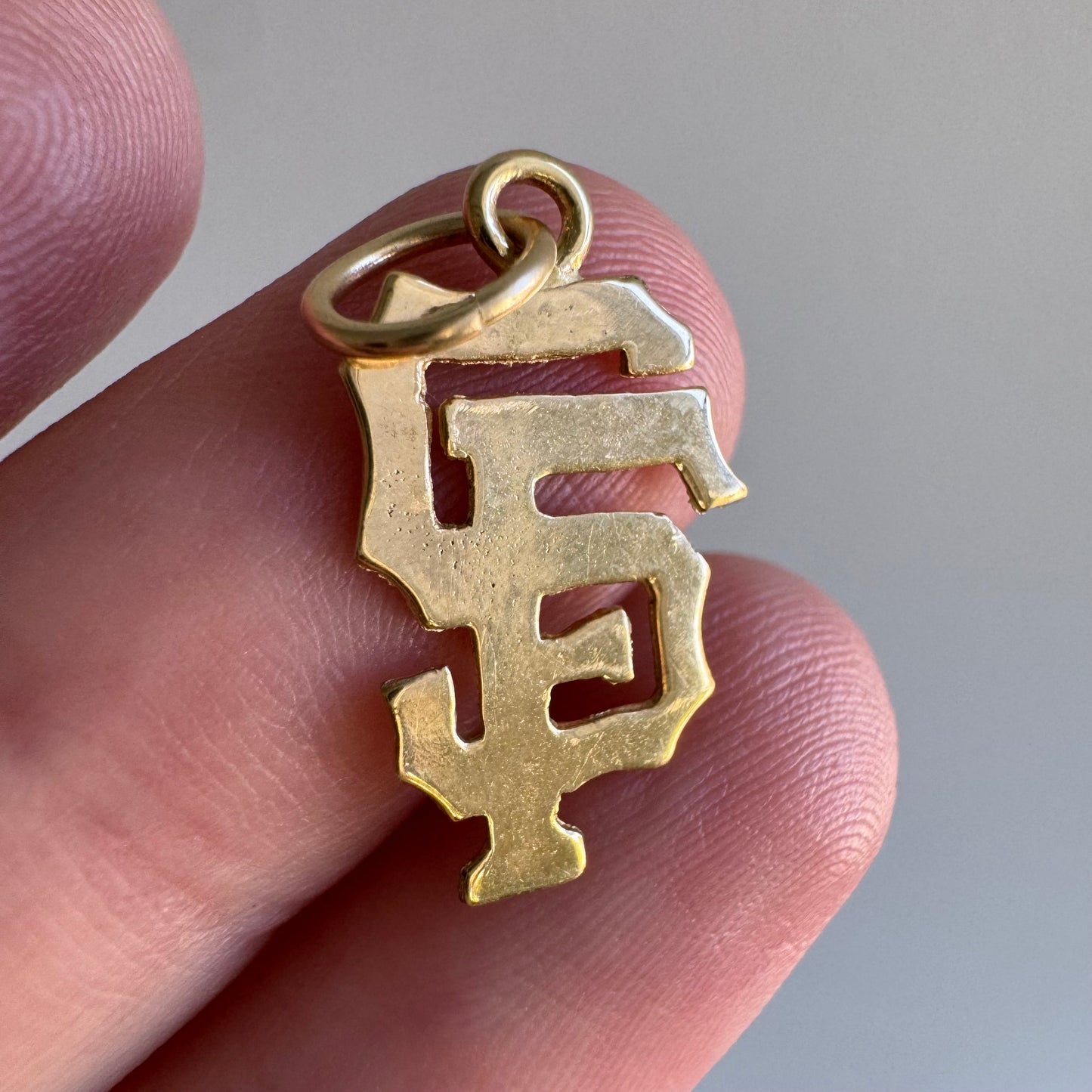 N E W // San Francisco / 14k yellow gold SF cut out charm pendant