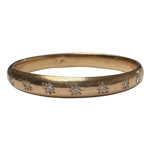 reimagined V I N T A G E // star story / 14k D-shaped 2.85mm band with seven new star-set diamonds / size 9.75