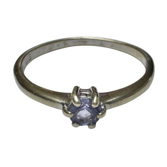 V I N T A G E // periwinkle pretty / 14k and tanzanite solitaire stacking band / size 7