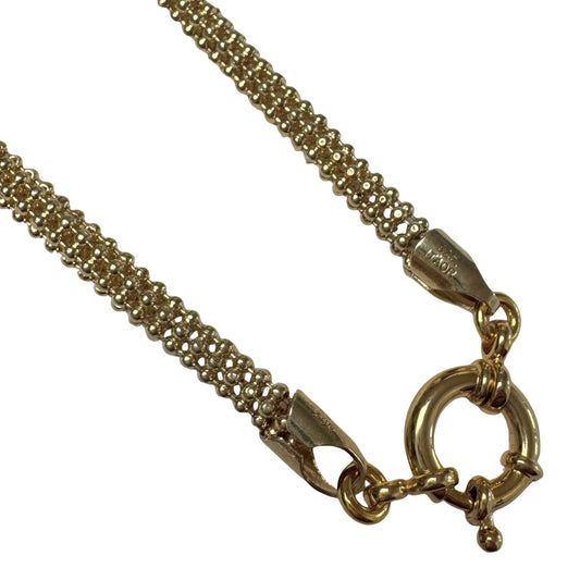 reimagined V I N T A G E // modern day watch chain / re-worked gold over sterling silver ball bead tube chain necklace / 17.5", 18.7g