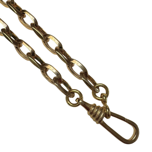 reimagined V I N T A G E // modern day watch chain / re-worked gold over sterling silver faceted oval cable link chain / 22", 27.4g