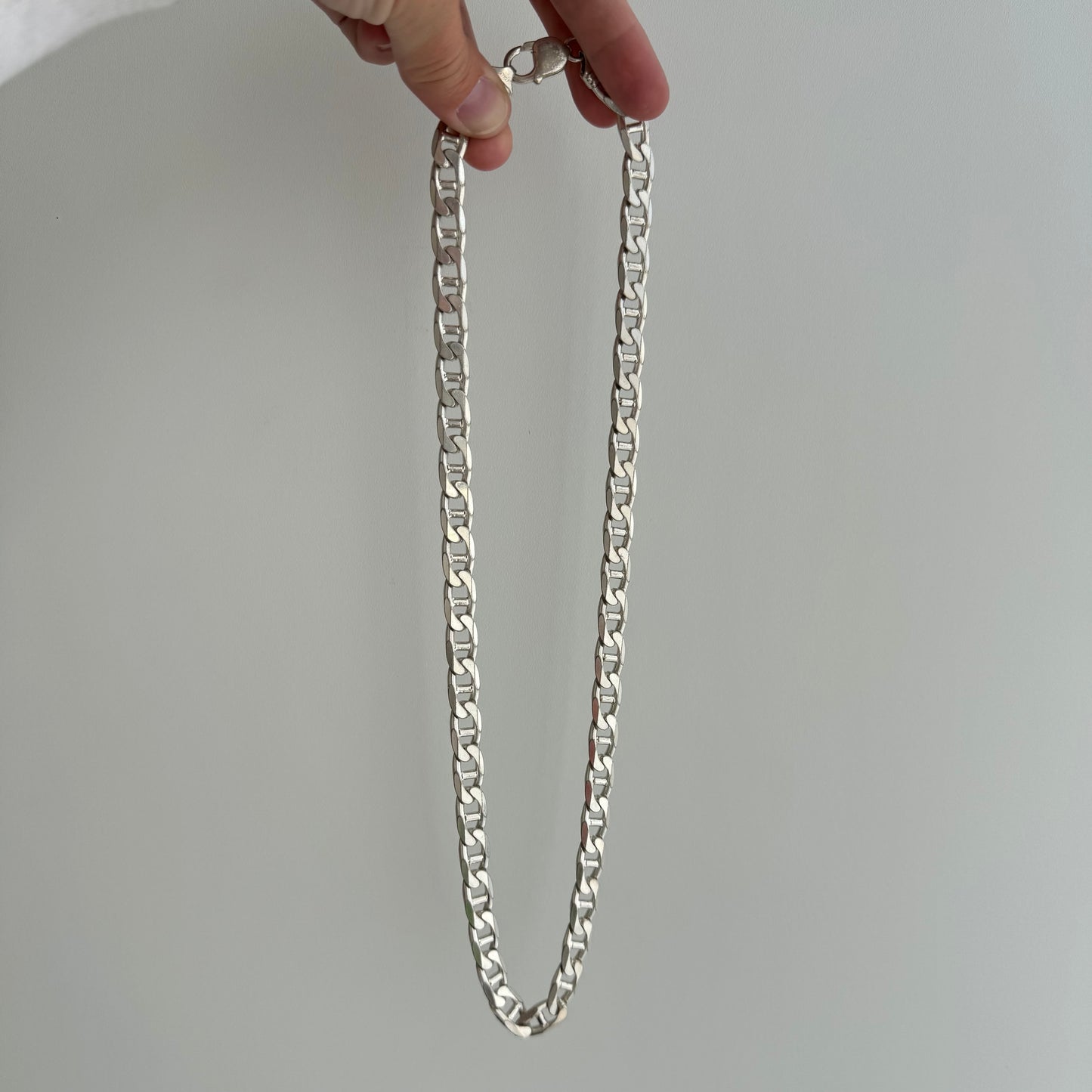 P R E - L O V E D // chunky anchor / sterling silver wide flat anchor link chain necklace / 22.25", 73.8g