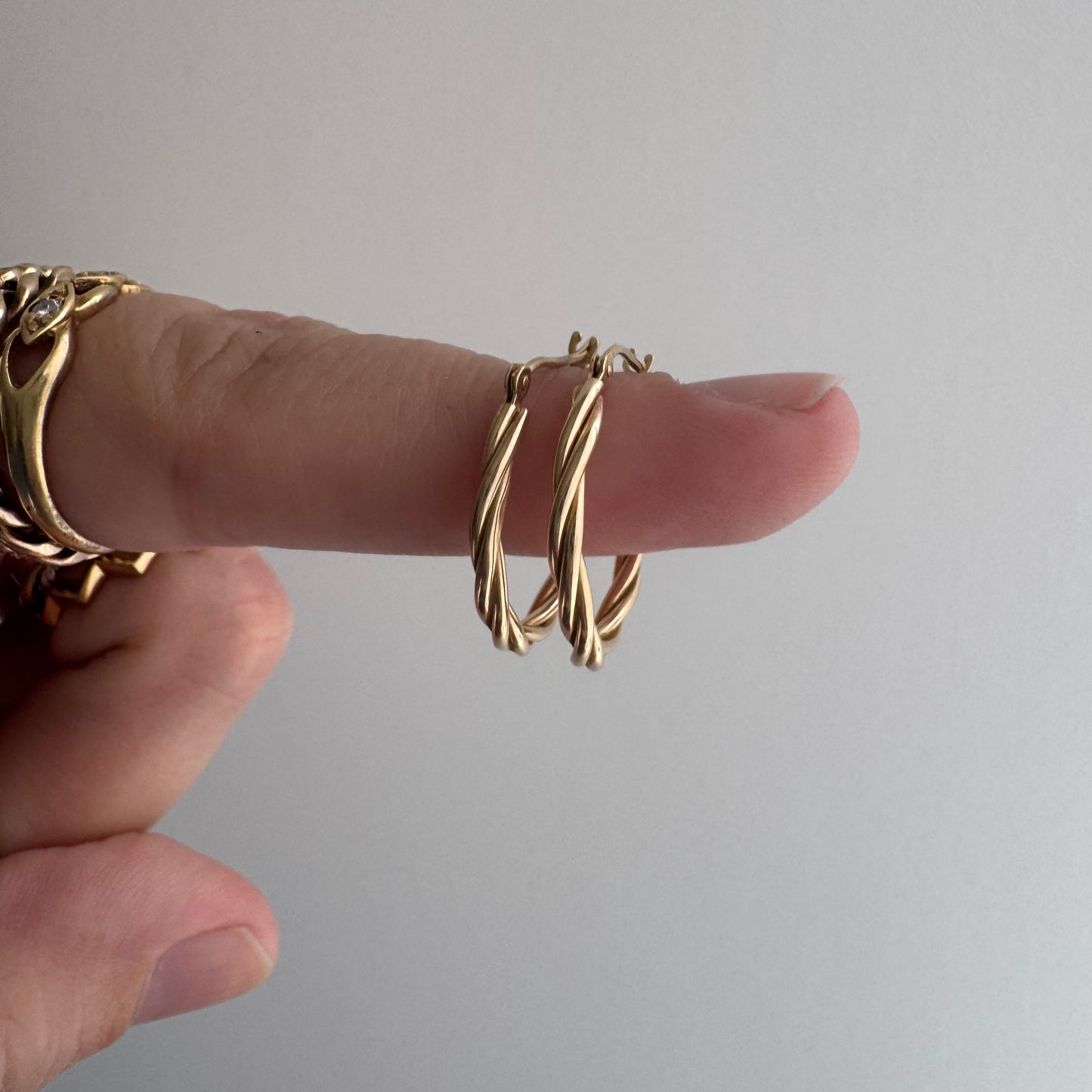 E S T A T E // do the twist / 14k twisted tube small hoops / earrings