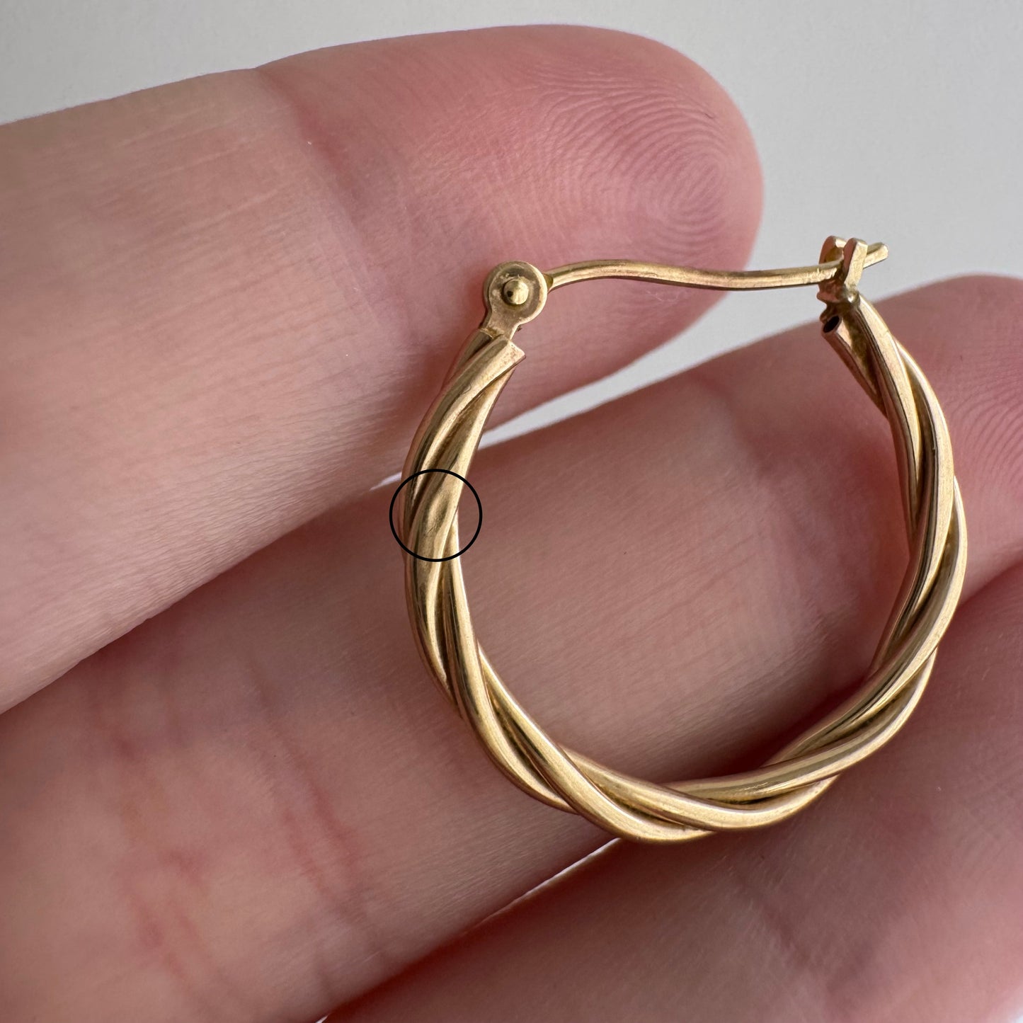 E S T A T E // do the twist / 14k twisted tube small hoops / earrings