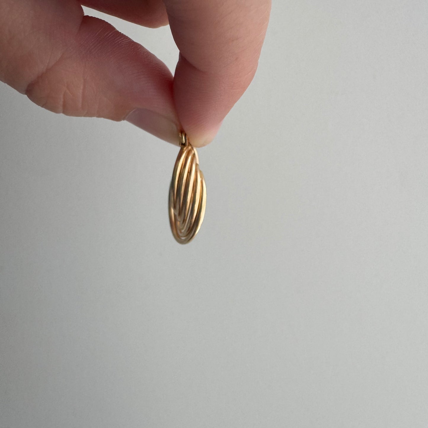 E S T A T E // twisty tubes / 14k twisted five tube huggie hoops / earrings