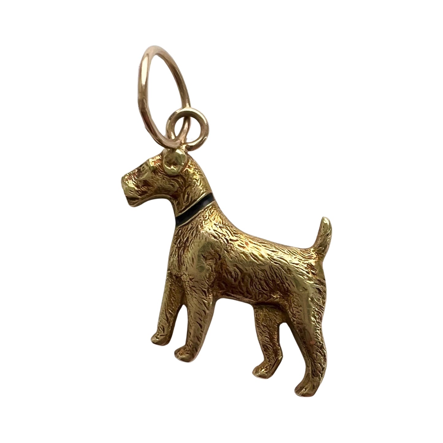 reimagined V I N T A G E // tiniest terrier / 14k and enamel dog / pin conversion pendant