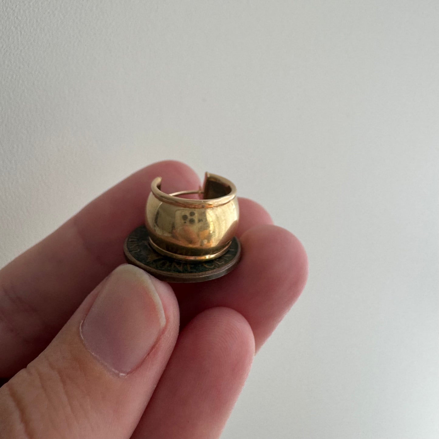 E S T A T E // wide domed huggies / 14k round 9.9mm wide small hoops / earrings