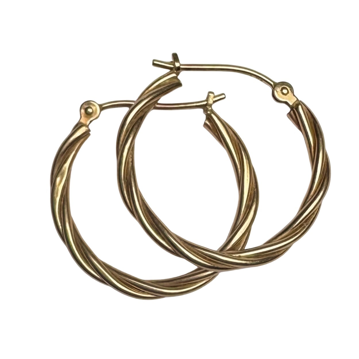 E S T A T E // do the twist / 14k twisted tube small hoops / earrings