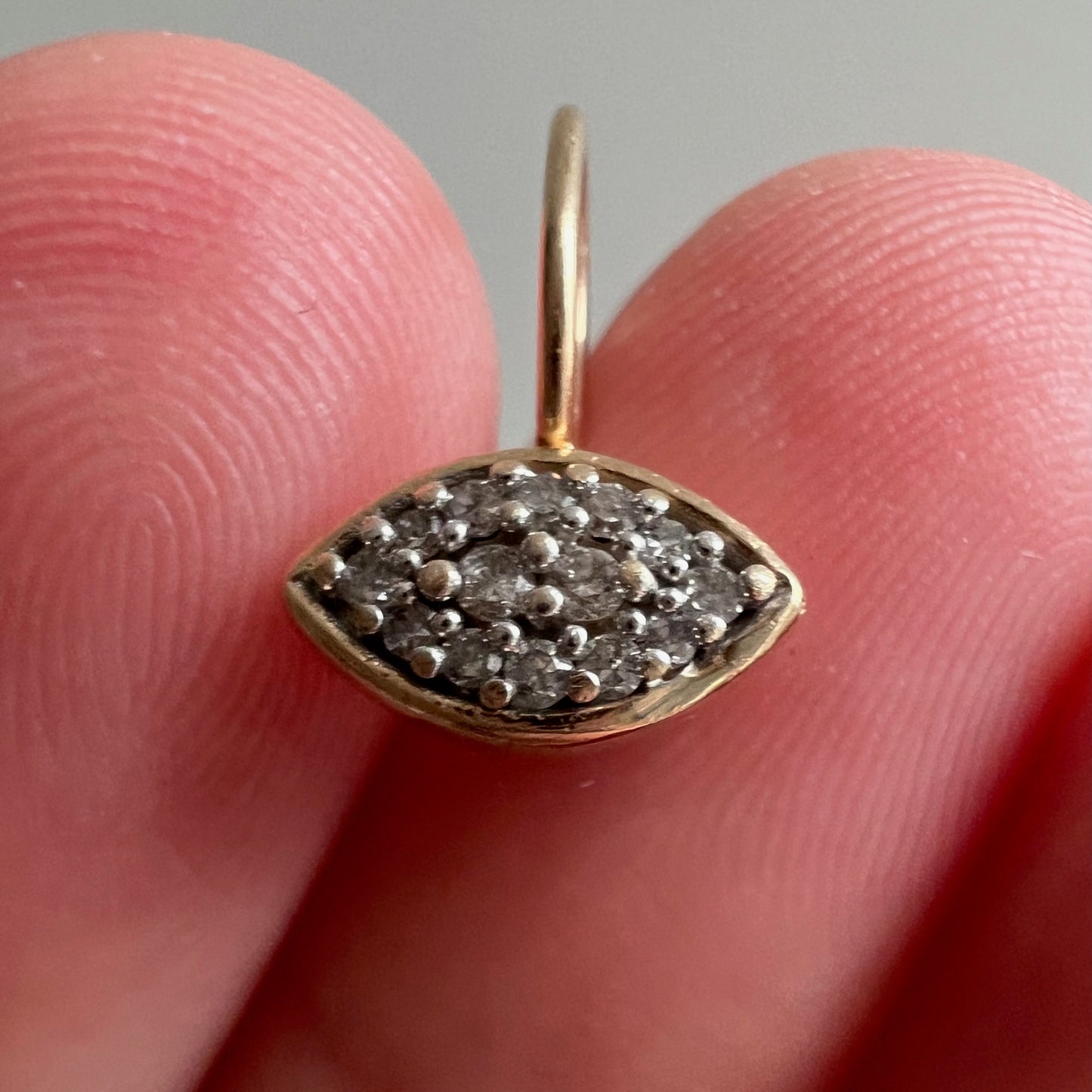 reimagined V I N T A G E // sparkle in my eye / 10k and diamond eye with 14k bail / a tiny pendant