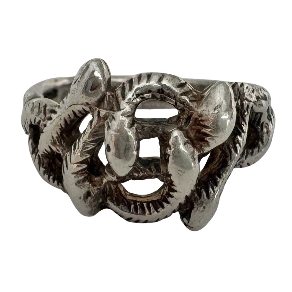 V I N T A G E // medusa's hair / sterling silver snake tangle ring / size 6.5