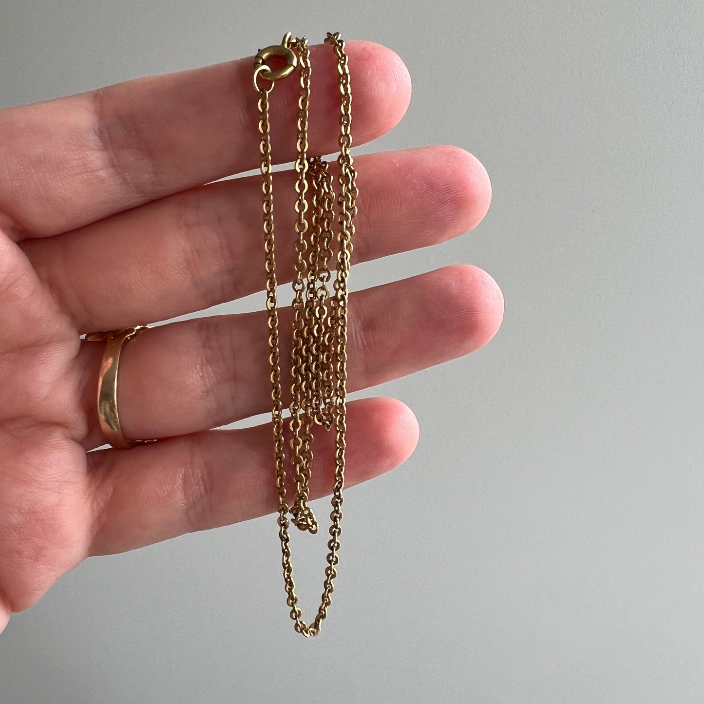 V I N T A G E // classic cable / 10k yellow gold 1.5mm sturdy cable link chain / 18.25"