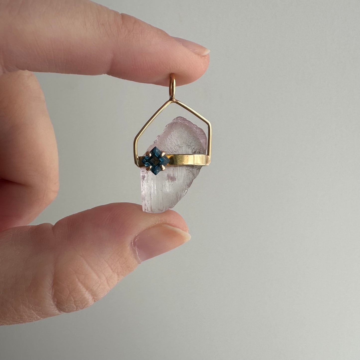 V I N T A G E // crystal magic / 14k with pale purple amethyst and blue topaz / a pendant