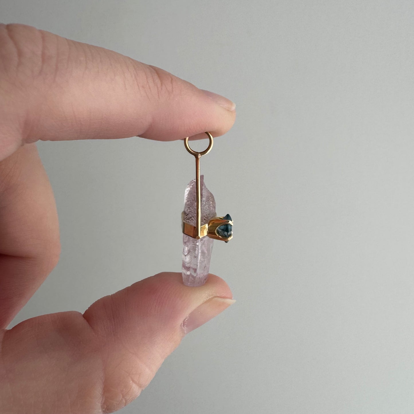 V I N T A G E // crystal magic / 14k with pale purple amethyst and blue topaz / a pendant