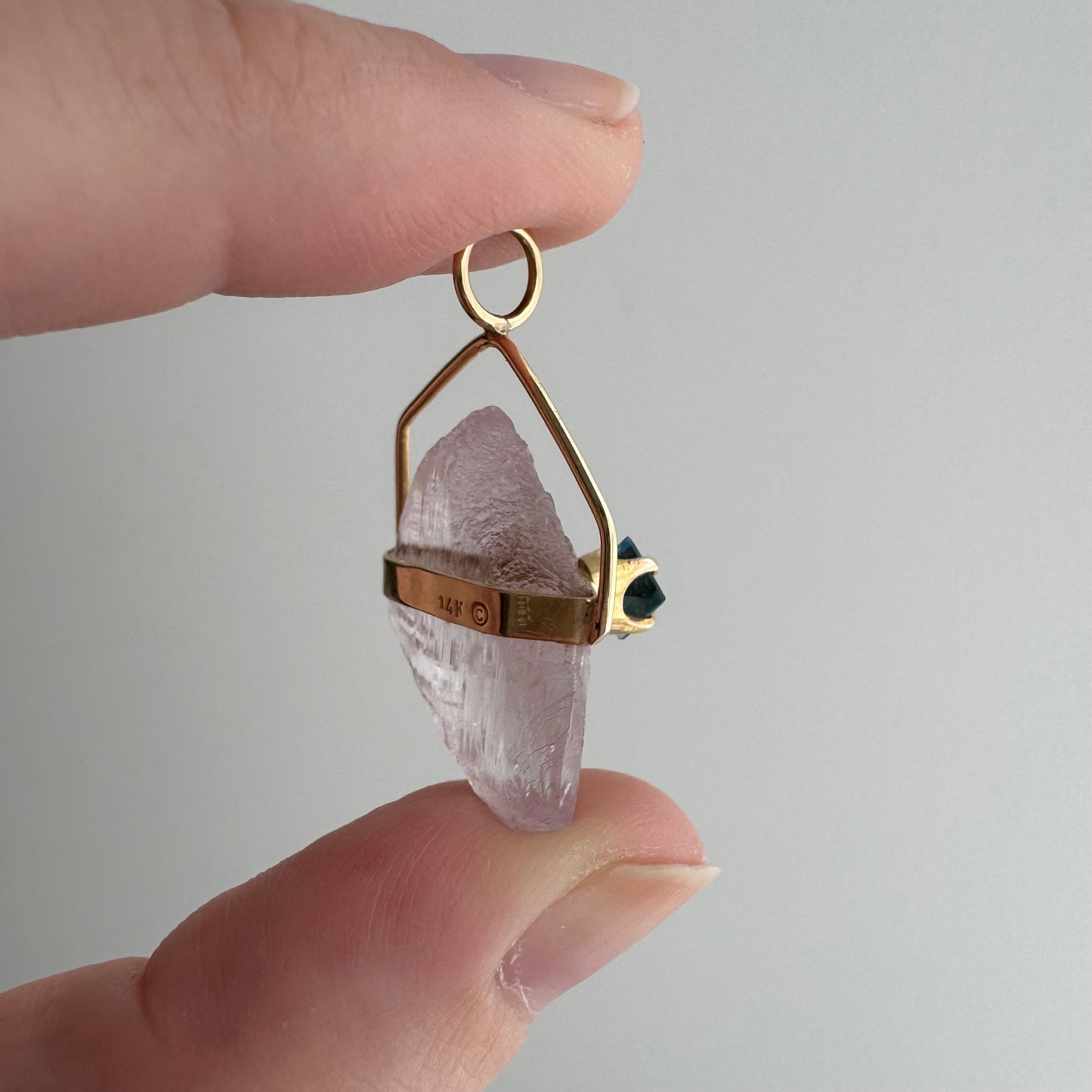 V I N T A G E // crystal magic / 14k with pale purple amethyst and blue topaz / a pendant