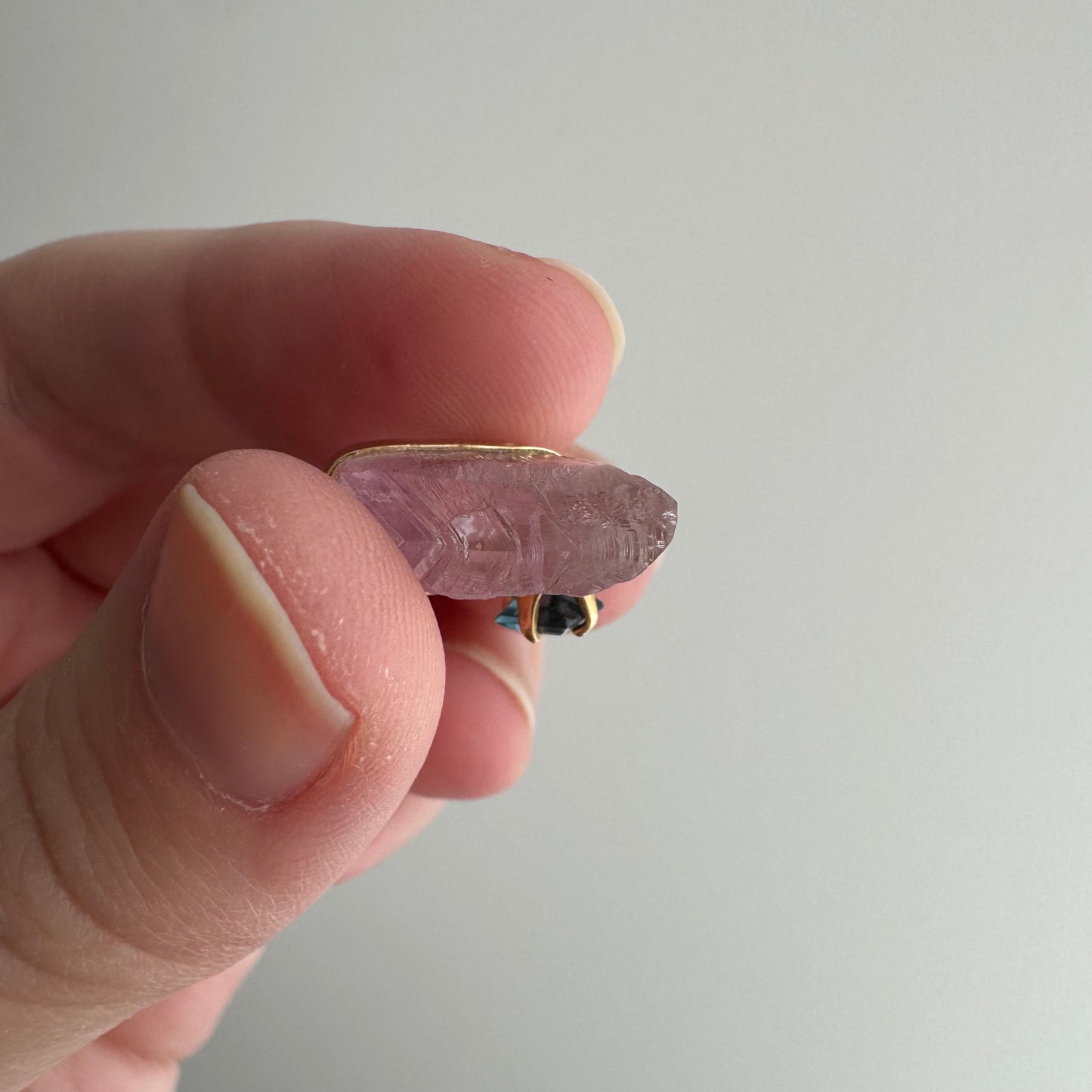 V I N T A G E // crystal magic / 14k with pale purple amethyst and blue topaz / a pendant