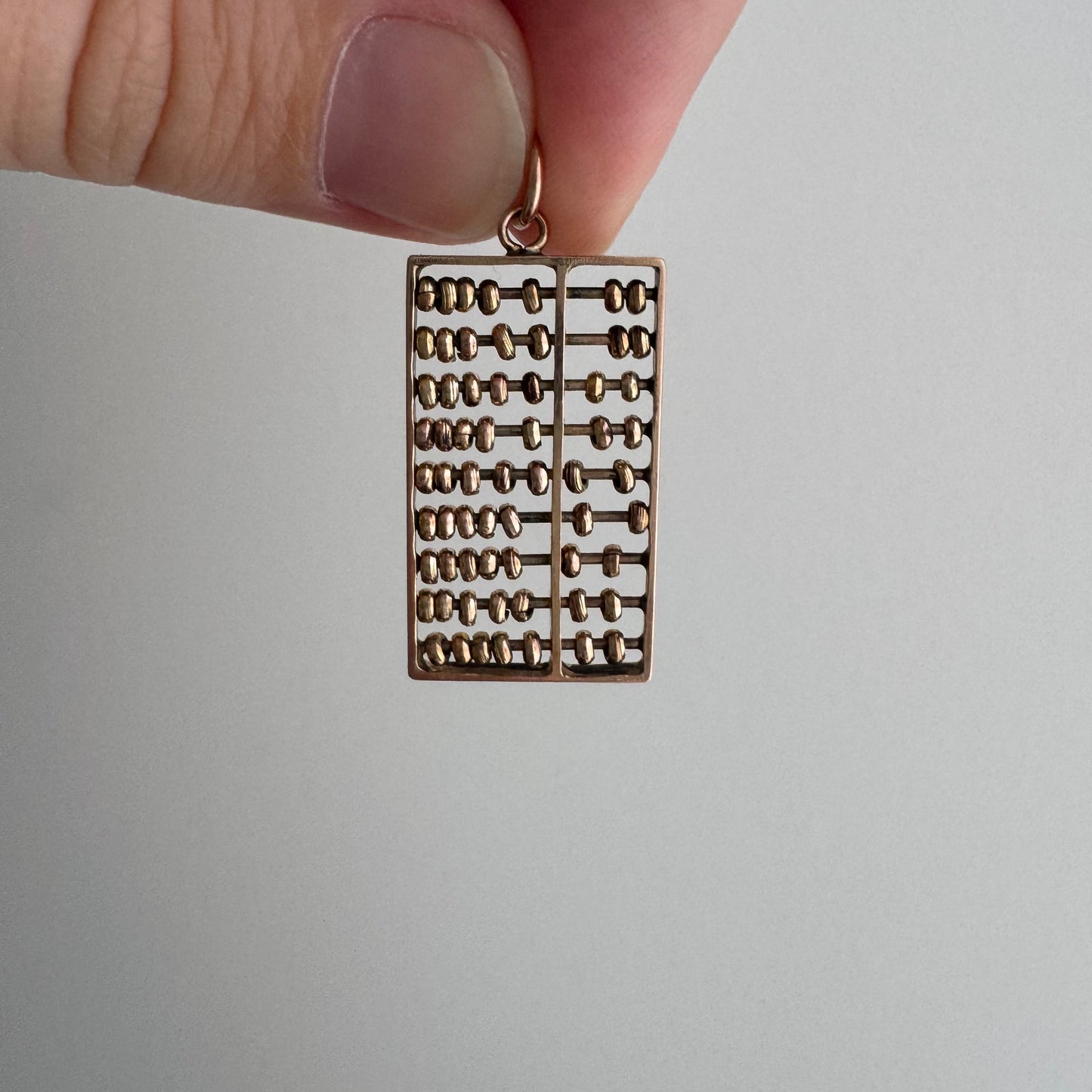 A N T I Q U E // count your blessings / 9ct 9k 375 rose and yellow gold abacus / an oversized charm or pendant