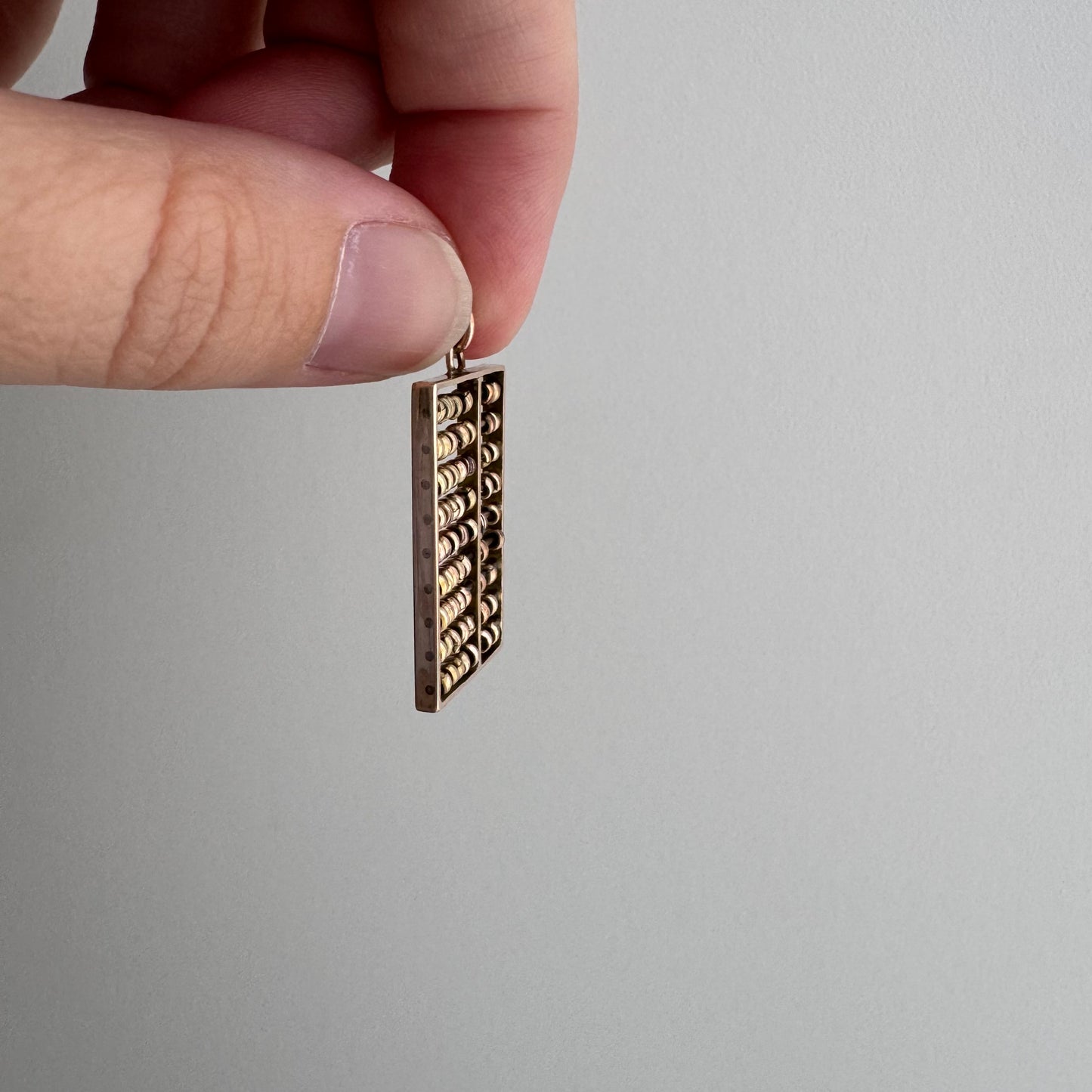 A N T I Q U E // count your blessings / 9ct 9k 375 rose and yellow gold abacus / an oversized charm or pendant