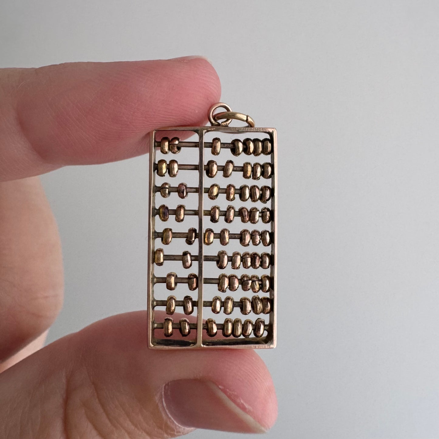 A N T I Q U E // count your blessings / 9ct 9k 375 rose and yellow gold abacus / an oversized charm or pendant