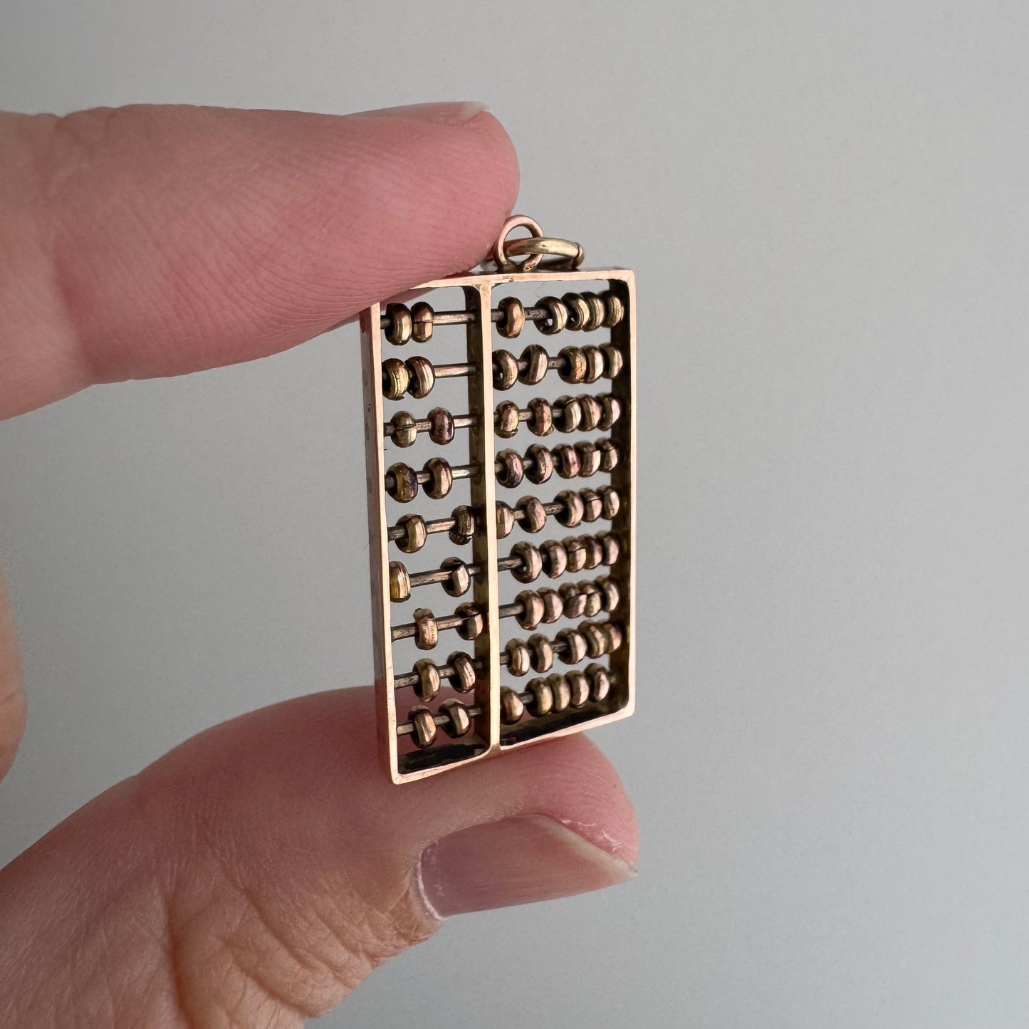 A N T I Q U E // count your blessings / 9ct 9k 375 rose and yellow gold abacus / an oversized charm or pendant