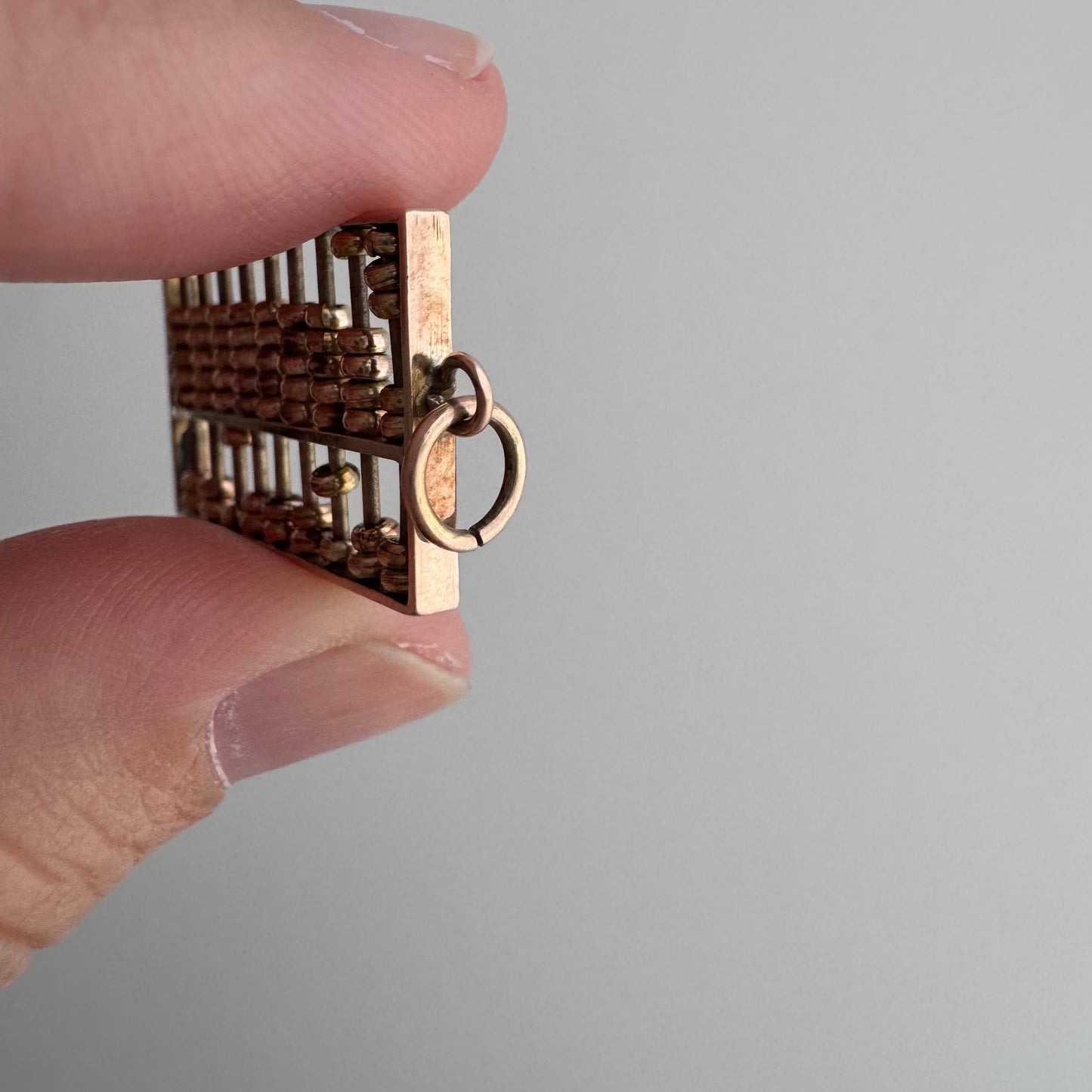 A N T I Q U E // count your blessings / 9ct 9k 375 rose and yellow gold abacus / an oversized charm or pendant