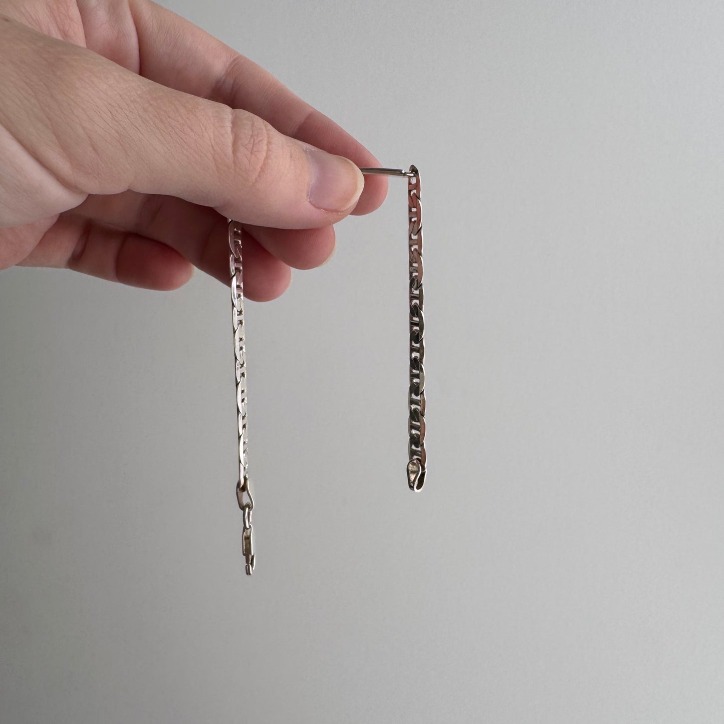 V I N T A G E // blank slate // sterling silver ID bracelet with flat anchor chain / 7", 8.1g