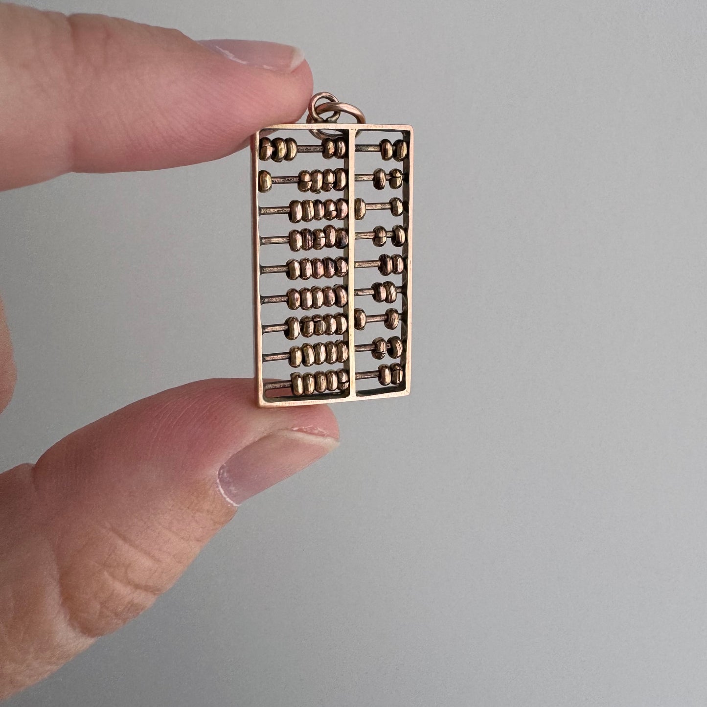 A N T I Q U E // count your blessings / 9ct 9k 375 rose and yellow gold abacus / an oversized charm or pendant