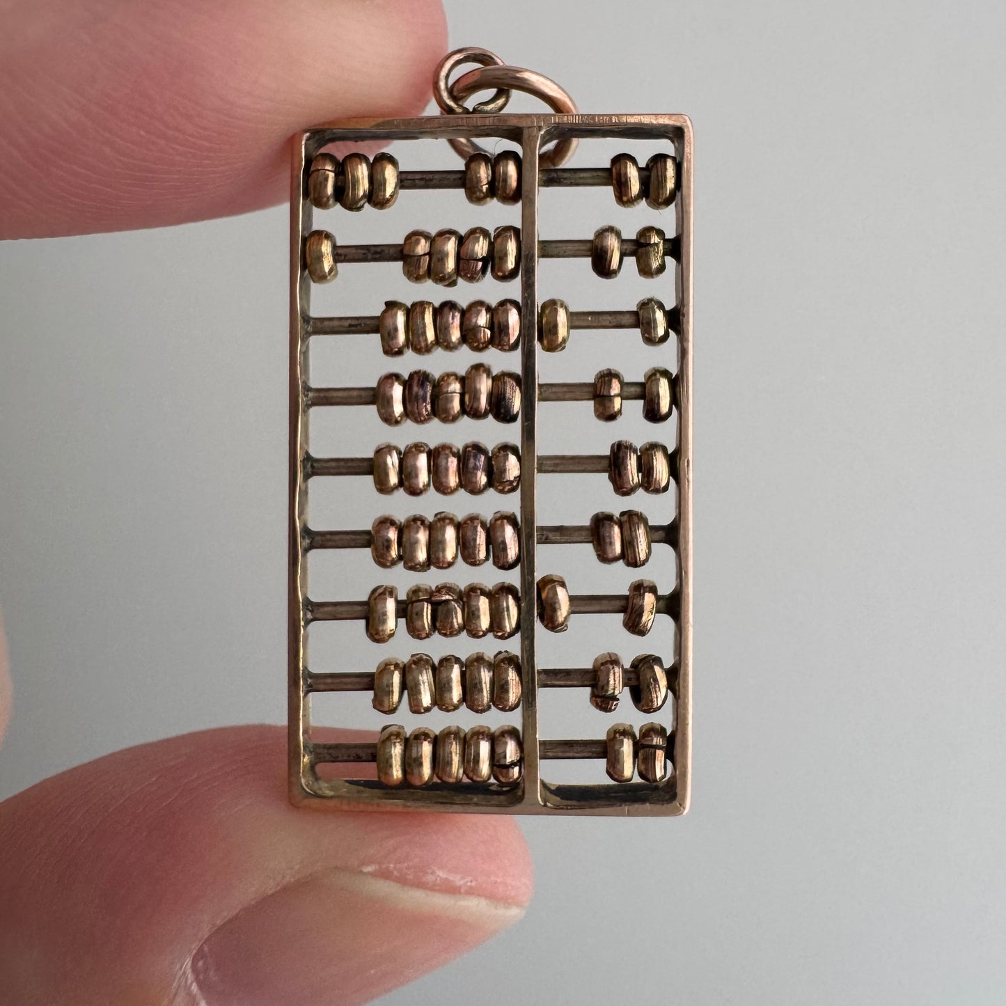 A N T I Q U E // count your blessings / 9ct 9k 375 rose and yellow gold abacus / an oversized charm or pendant