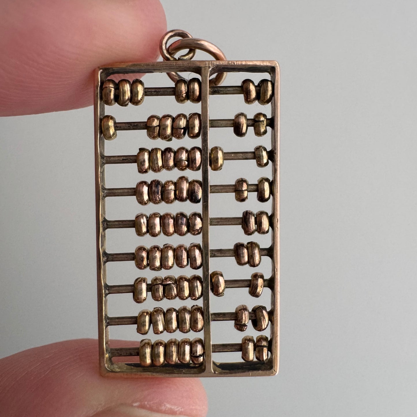 A N T I Q U E // count your blessings / 9ct 9k 375 rose and yellow gold abacus / an oversized charm or pendant