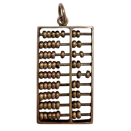A N T I Q U E // count your blessings / 9ct 9k 375 rose and yellow gold abacus / an oversized charm or pendant