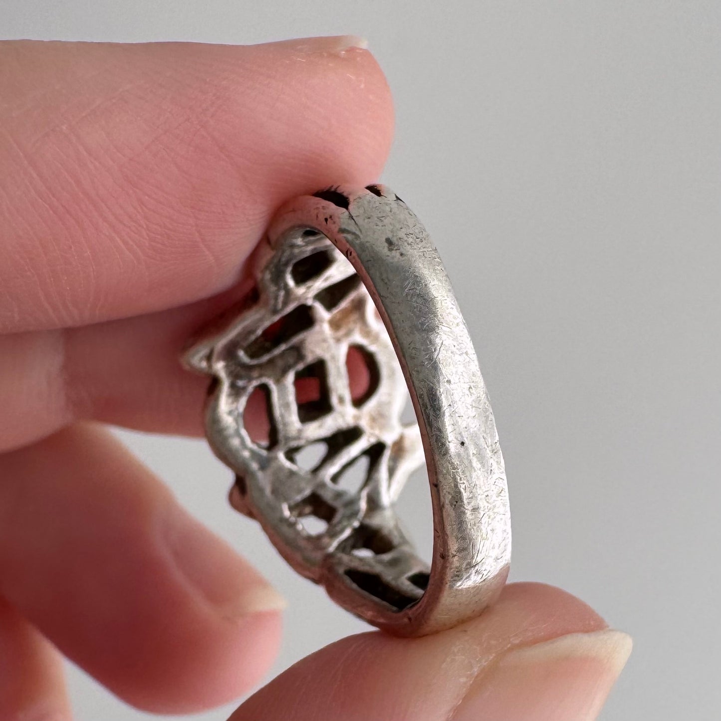 V I N T A G E // medusa's hair / sterling silver snake tangle ring / size 6.5