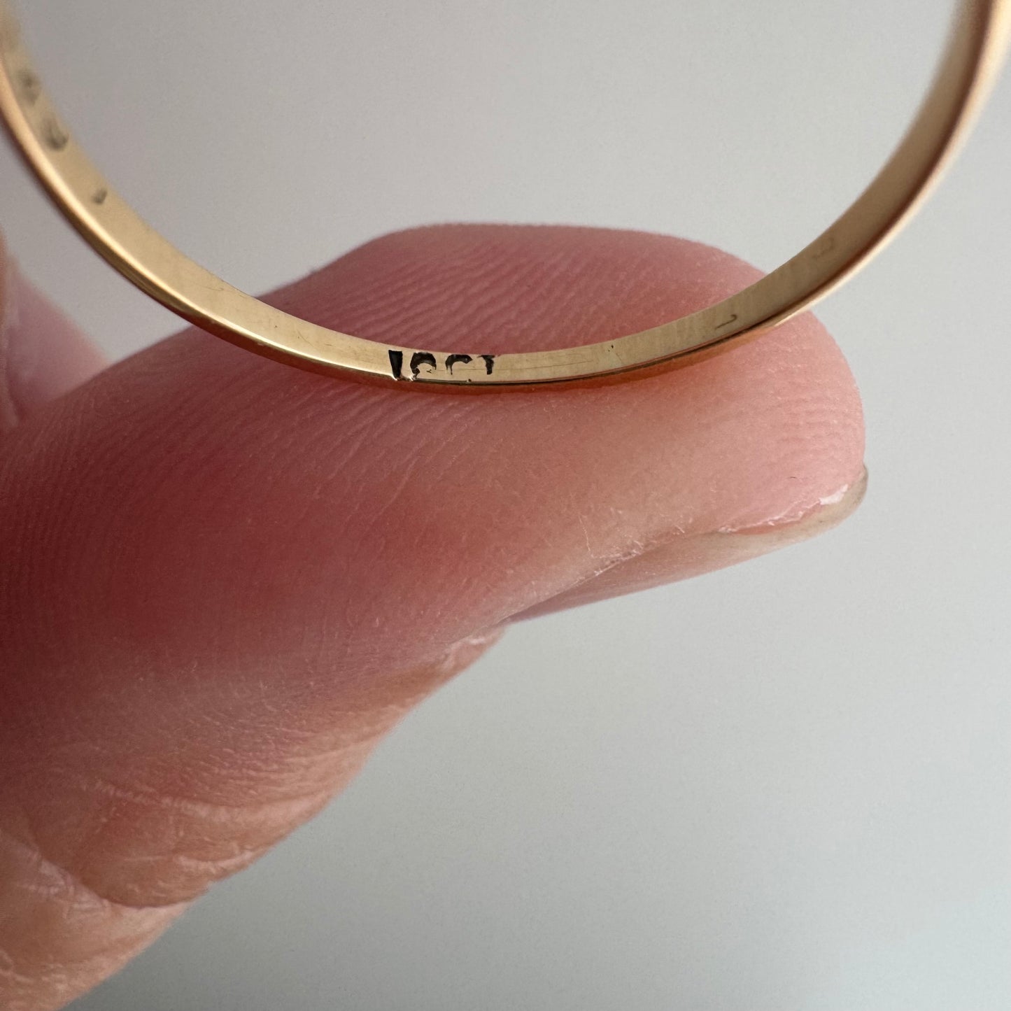 A N T I Q U E // 1920s does 1910s / Edwardian style 18k and diamond five stone boat ring / size 6.25