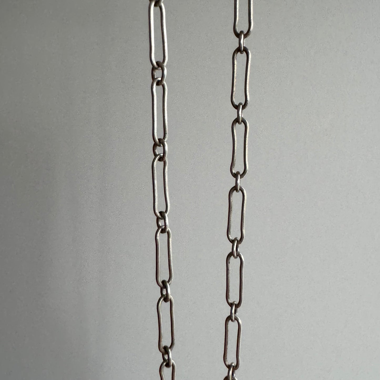 V I N T A G E // trombone paperclip / sterling silver long and short link chain / 24", 7g