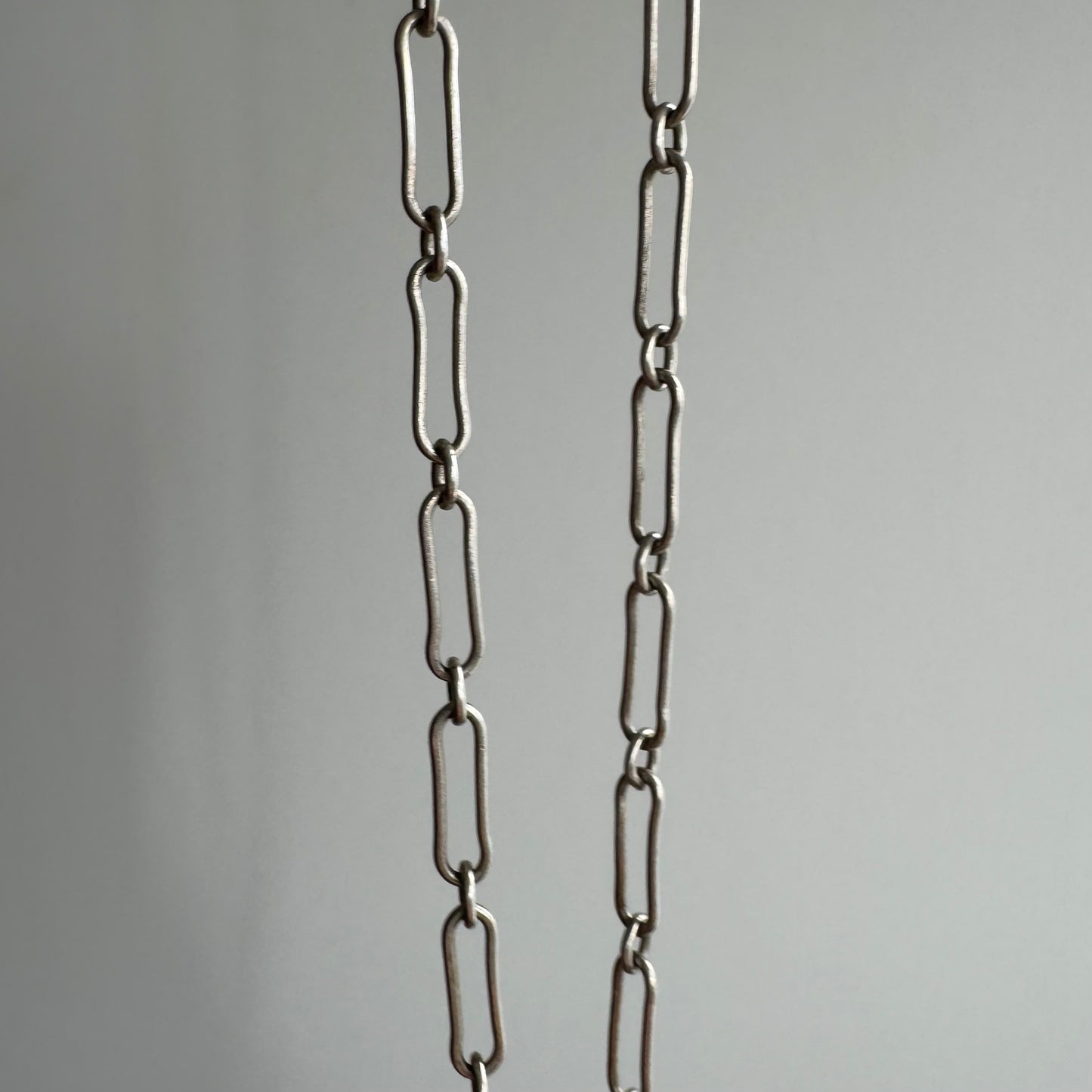 V I N T A G E // trombone paperclip / sterling silver long and short link chain / 24", 7g