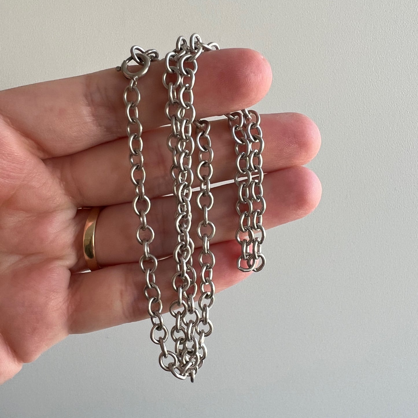 V I N T A G E // oval cable / sterling silver classic oval cable chain / 18.25", 12g