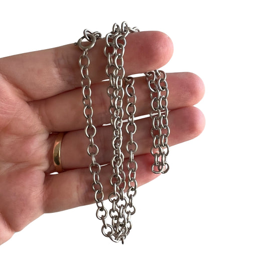 V I N T A G E // oval cable / sterling silver classic oval cable chain / 18.25", 12g