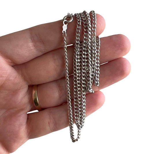 V I N T A G E // perfect curb / sterling silver curb chain necklace / 24", 9.9g