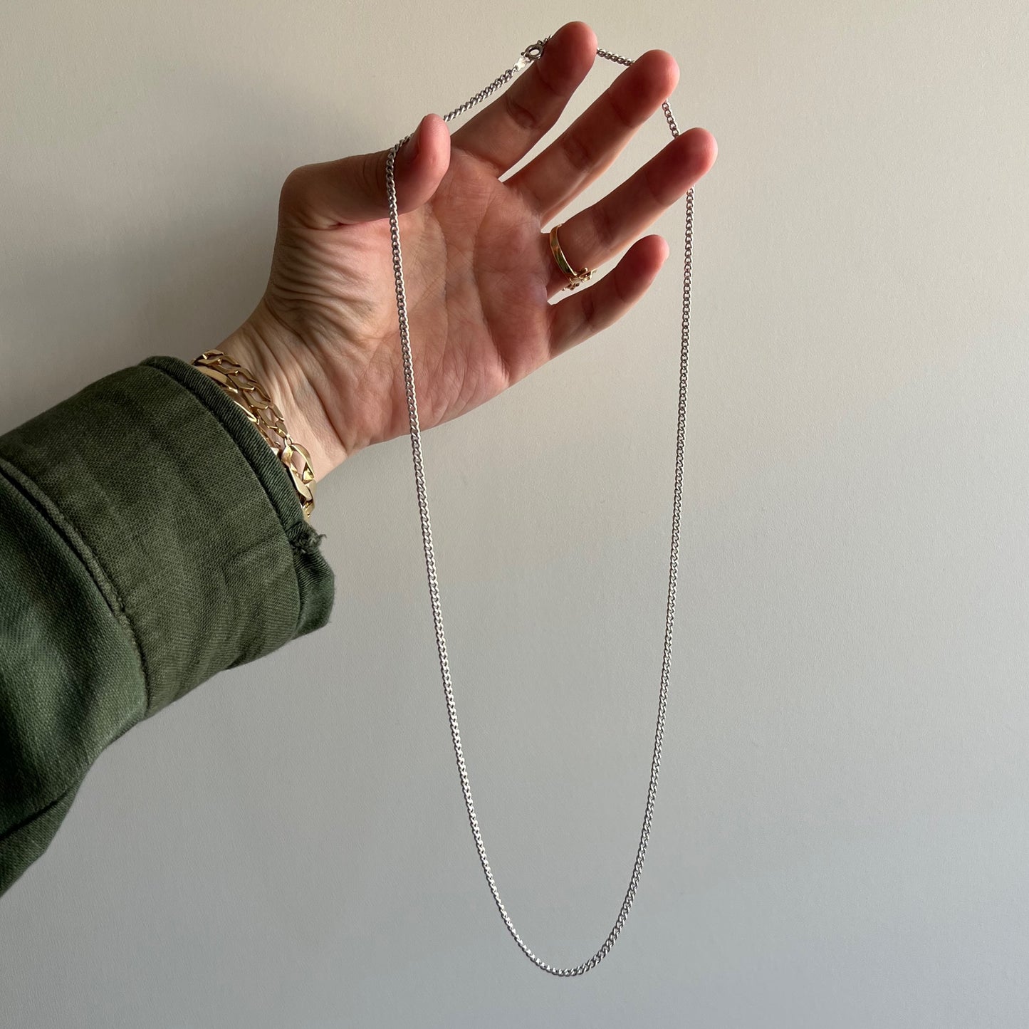 V I N T A G E // perfect curb / sterling silver curb chain necklace / 24", 9.9g