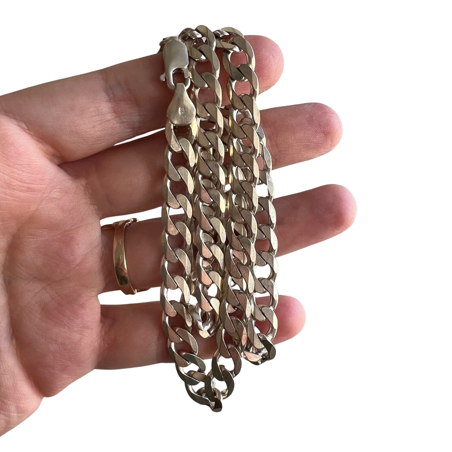 V I N T A G E // perfect curb / sterling silver chunky curb chain / 20", 31g