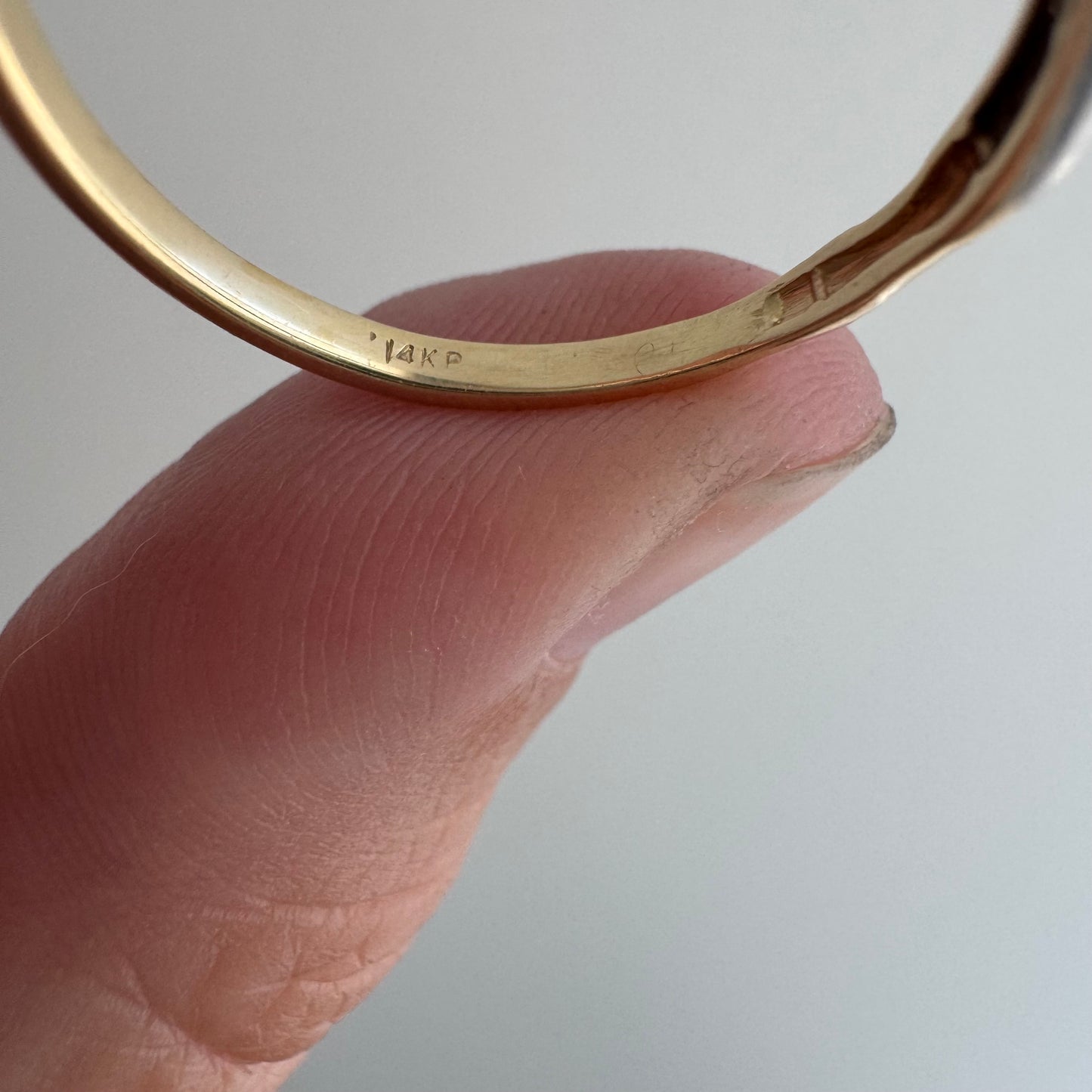 A N T I Q U E // melee magic / 14k yellow and white gold art deco trilogy diamond band / size 9