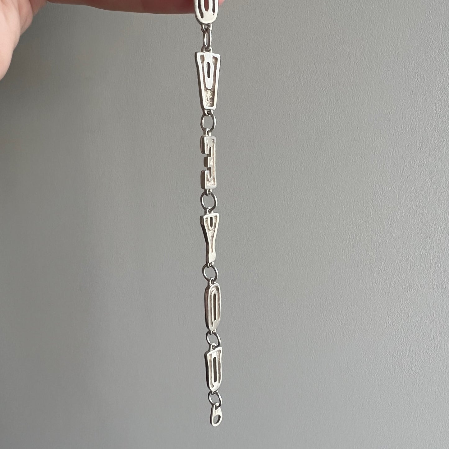 P R E - L O V E D // I LOVE YOU // sterling silver I love you link bracelet / 7.5”